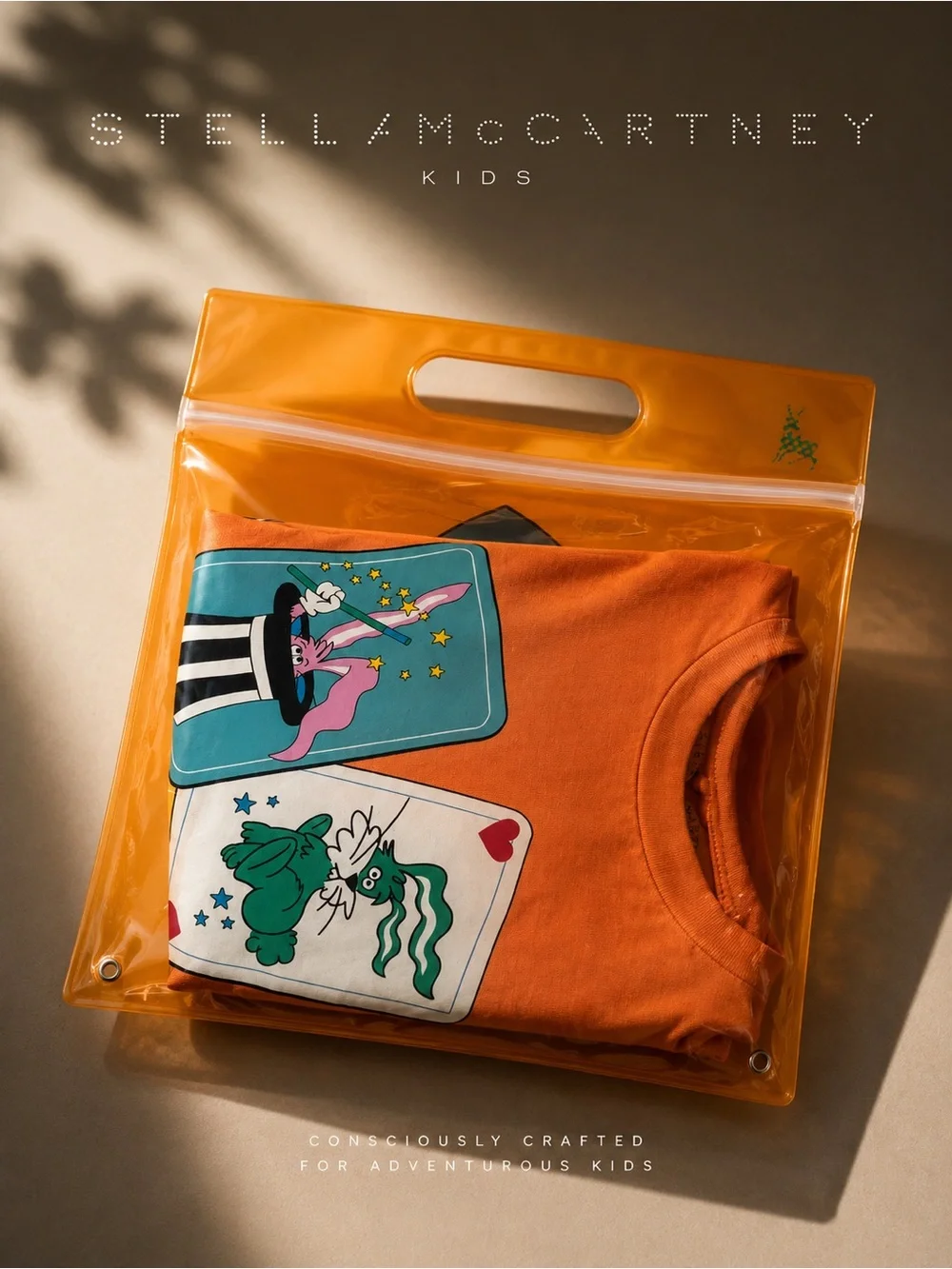 Stella McCartney Kids Matching Set Orange Graphic Tee & Boy Shorts Size 5/6Y